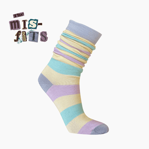 Lamington Merino Wool Socks in soft pastel stripes, made in New Zealand.