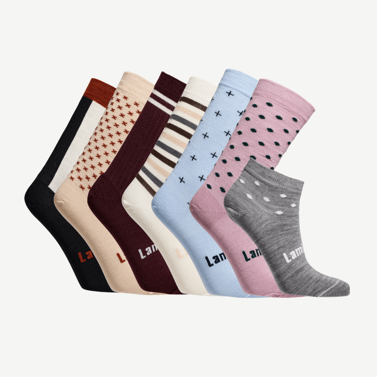 pack of 7 pairs of design merino wool socks for women nz 