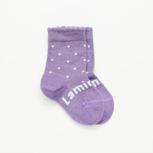 merino wool baby socks purple crew