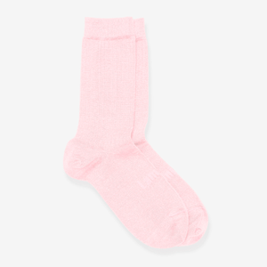 merino wool rib crew socks woman pink nz