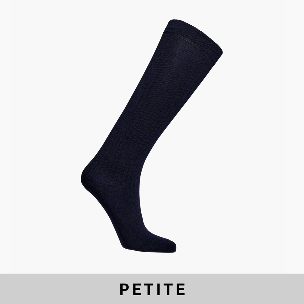 Merino Wool Knee High Socks | PETITE WOMAN | Essential | Navy