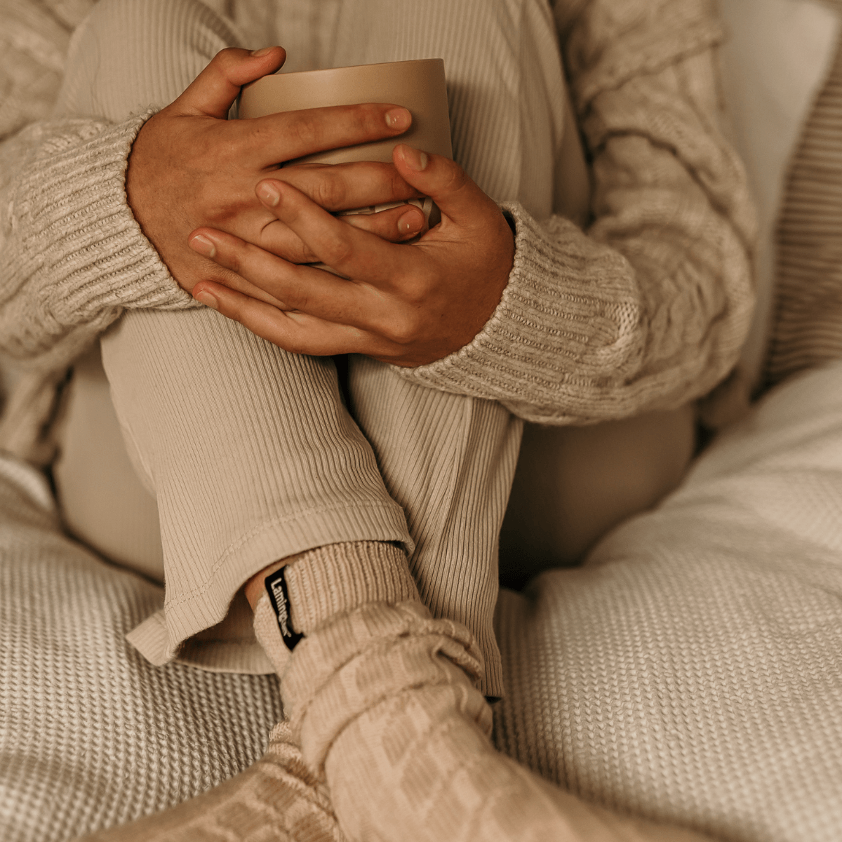 Merino wool Sunday Socks woman slouch sock luxury cable knit oatmeal NZ