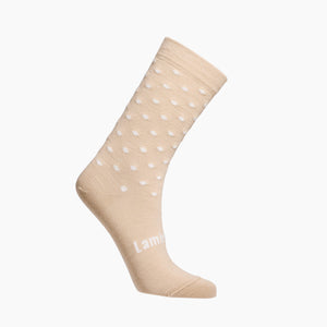 Womens merino wool crew socks oatmeal with natural spots by Lamington NZ