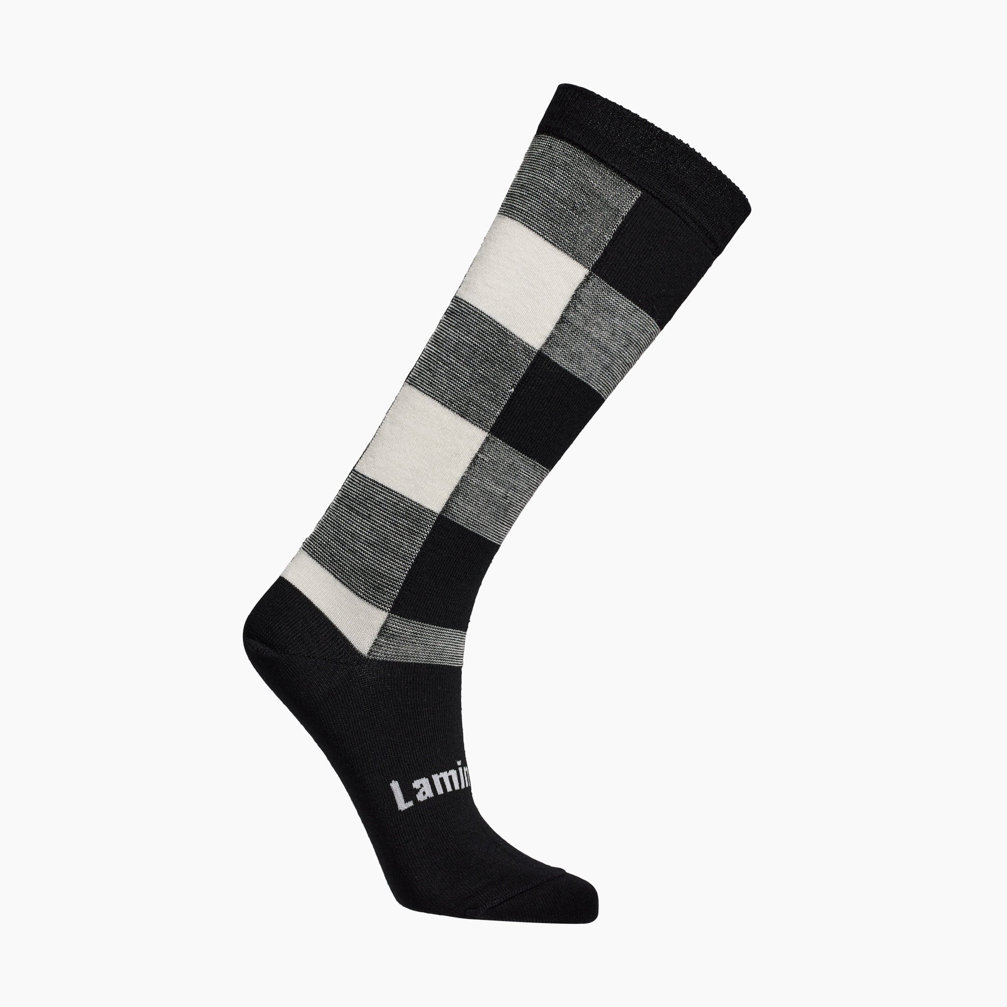 Merino wool knee-high socks black and white for women NZ