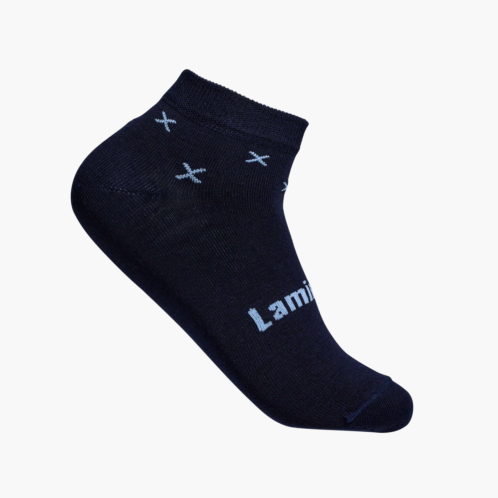 Dark Blue with Light Blue mens Merino Wool Ankle Socks Sport by Lamington 