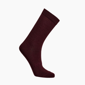 Womens merino wool crew socks maroon by Lamington NZ