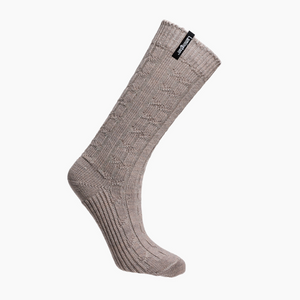 Merino wool Sunday Socks woman slouch sock luxury cable knit grey NZ