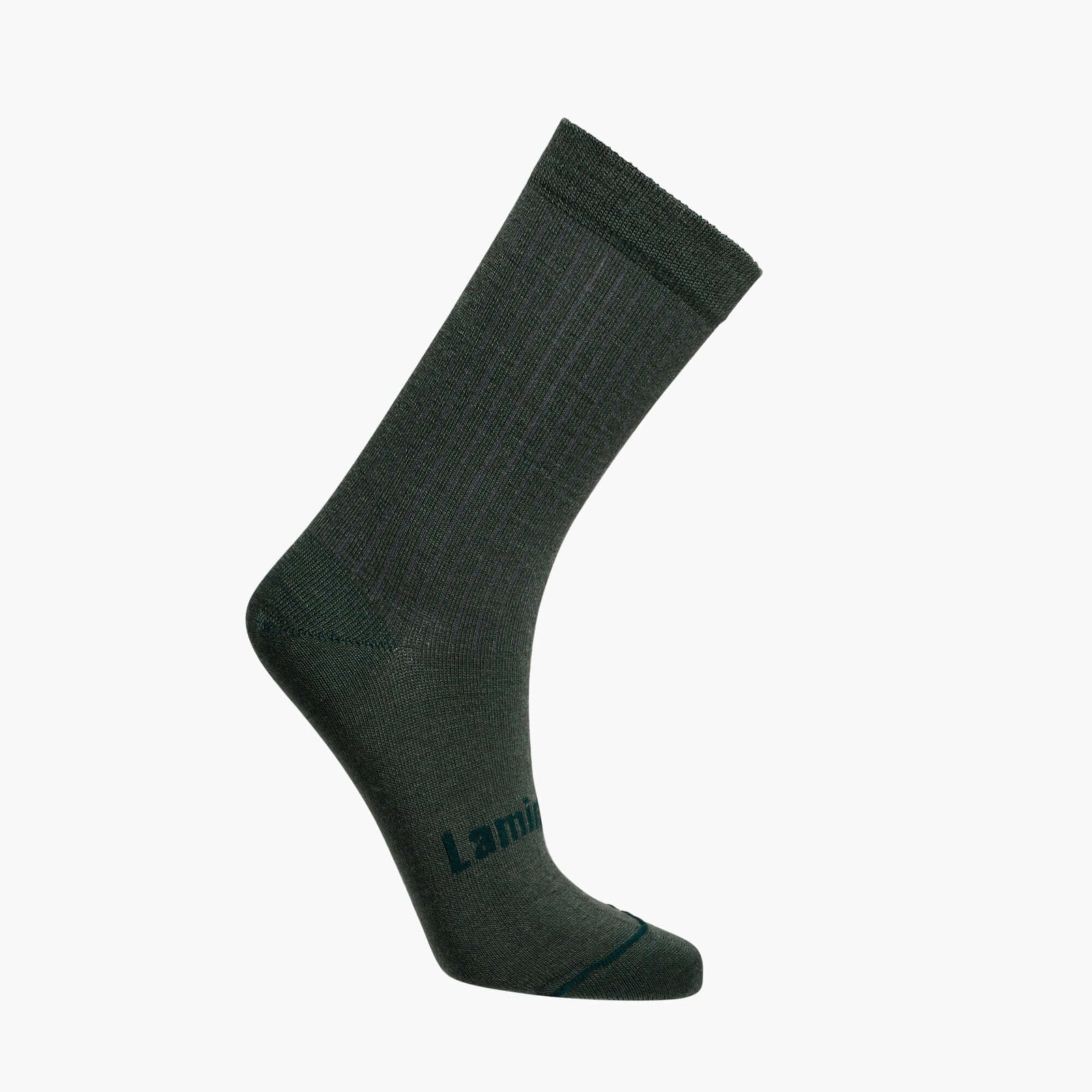 Merino Wool Crew Socks in deep mossy green, designed for comfort and style for women.