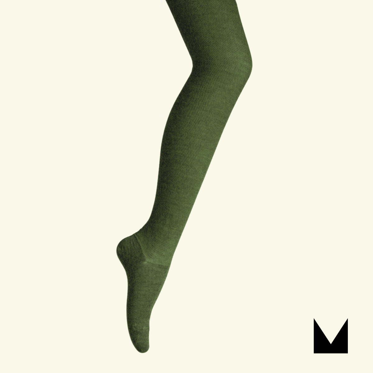 MOSEY | Merino Wool Textured Knit Tights | Woman | Moss