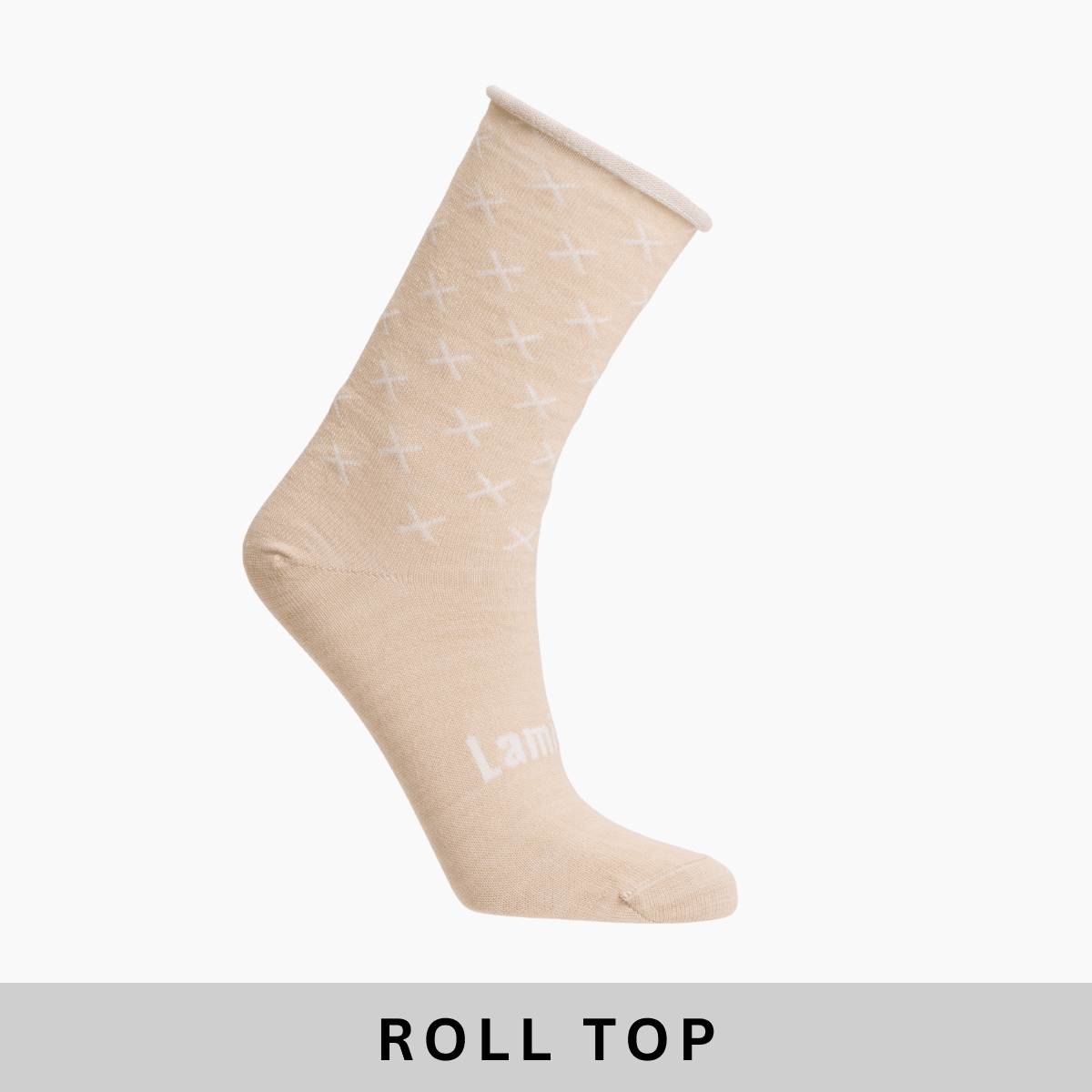 Merino Wool Roll Top Crew Socks | WOMAN | Mushroom