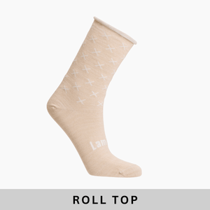 Merino Wool Roll Top Crew Socks | WOMAN | Mushroom