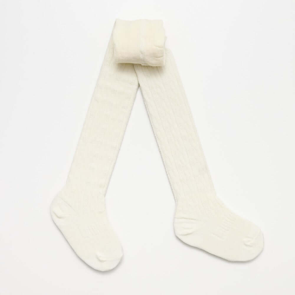 Merino Wool Cable Tights | BABY + CHILD | Natural