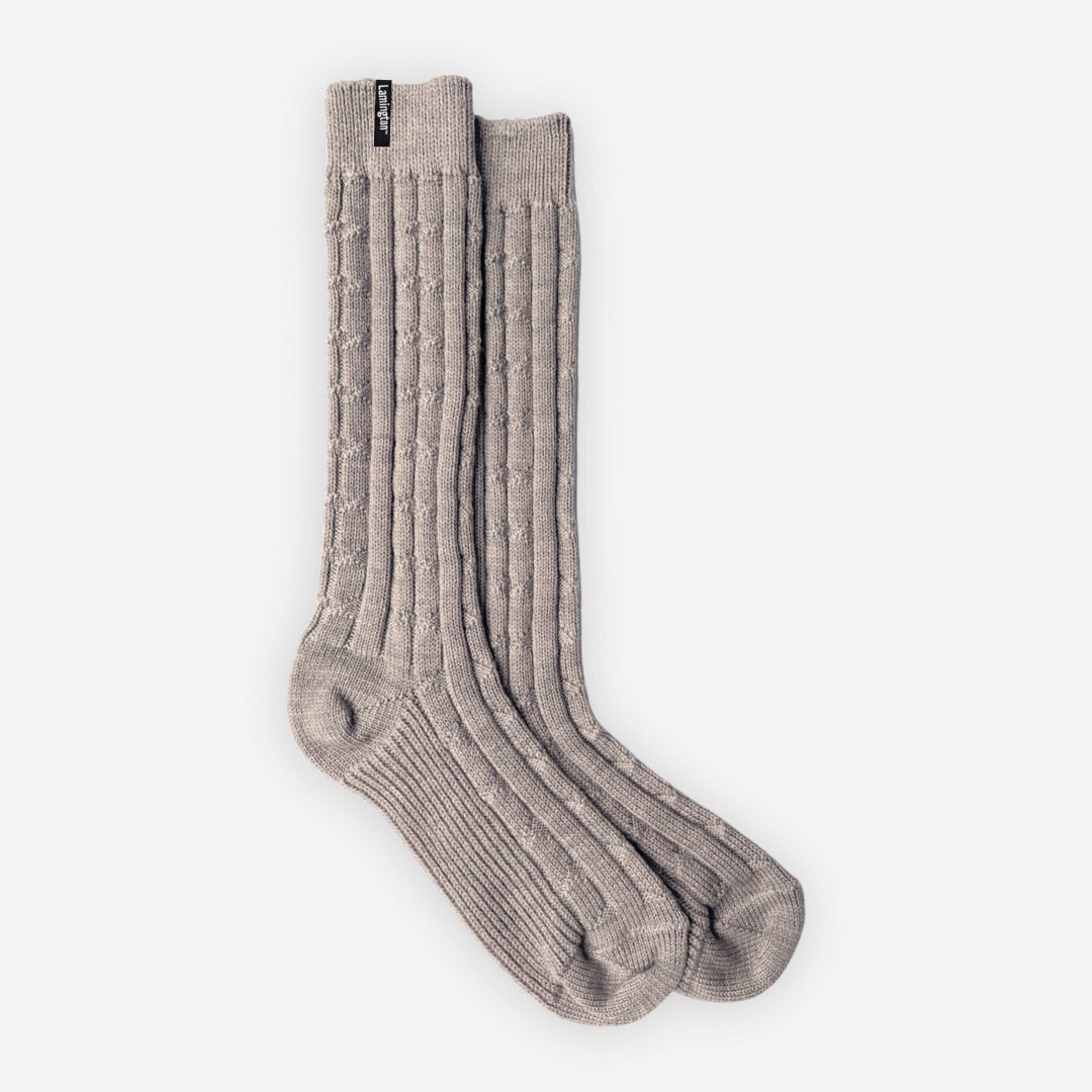 merino wool luxury socks woman nz oyster chunky cable