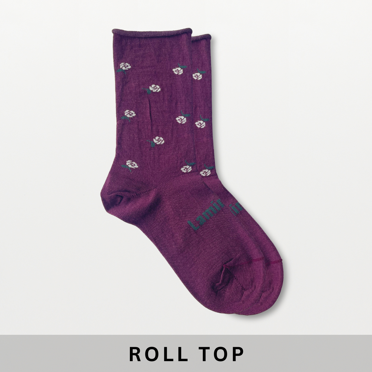 Merino Wool Roll Top Crew Socks | WOMAN | Glad
