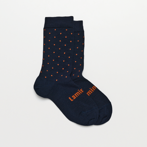 merino wool socks blue with orange spots nz