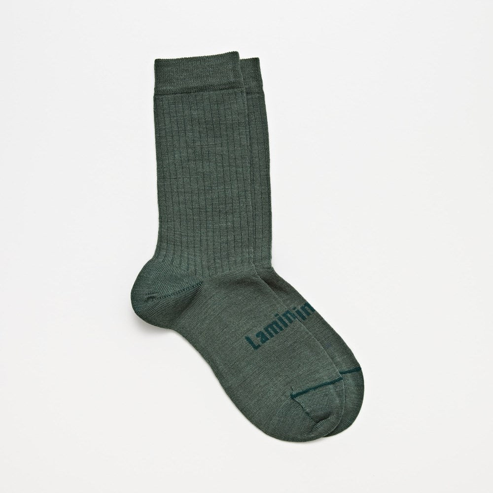 Merino wool mens rib socks crew green nz