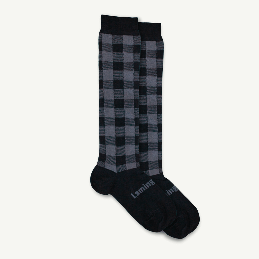 merino wool knee-high socks woman nz black and grey 