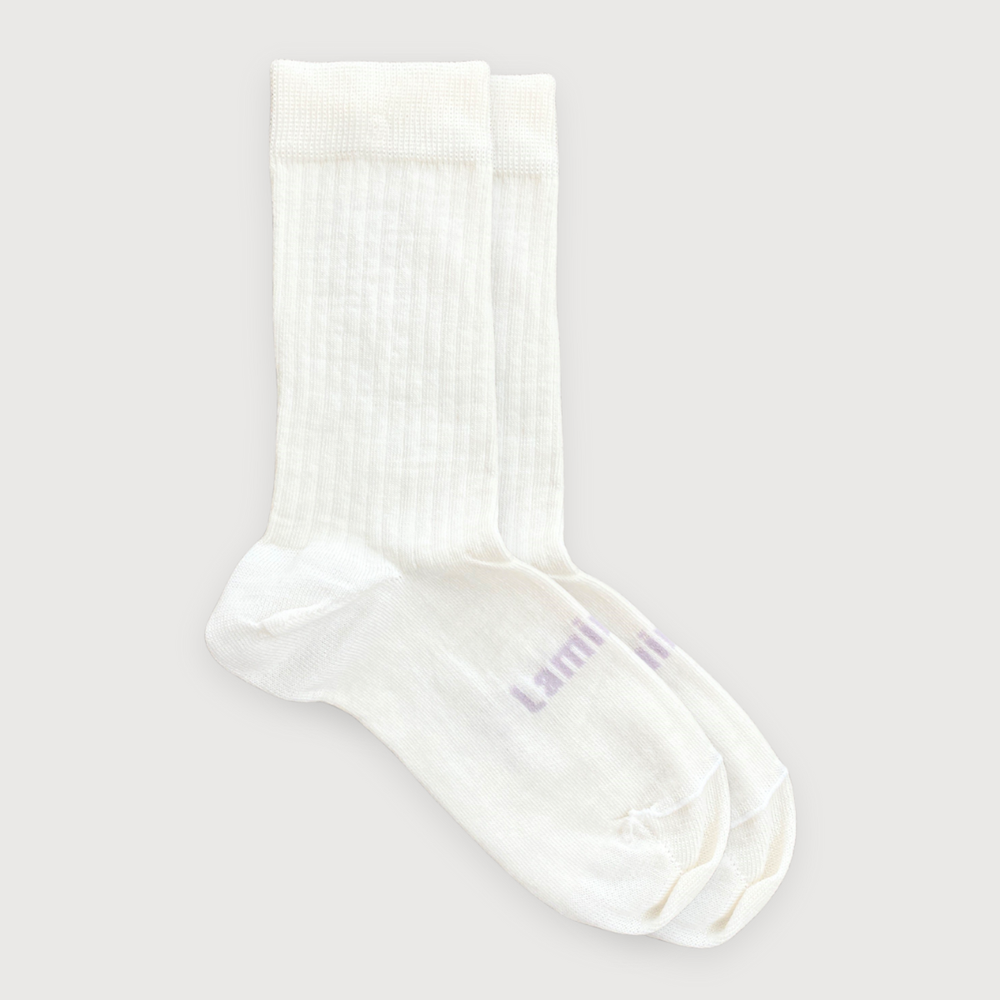 merino wool rib plain socks crew woman school nz white