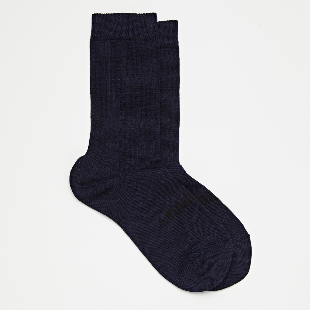 merino wool woman crew socks navy school rib nz